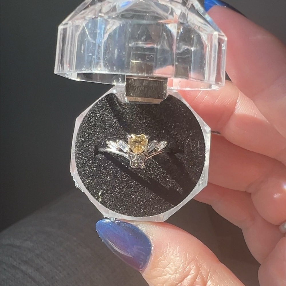 Elegant Citrine and Silver Women's Ring